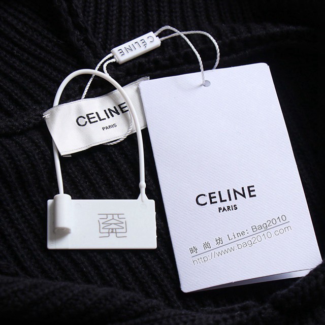 Celine專櫃賽琳2023FW新款貼布刺繡連帽針織毛衣 男女同款 tzy3207